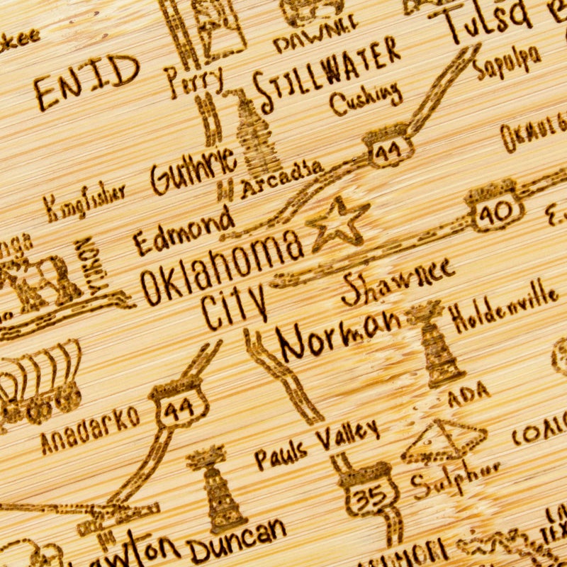 Totally Bamboo A Slice of Life Oklahoma State Serving and Cutting Board, 11" x 8.75" - Image 4